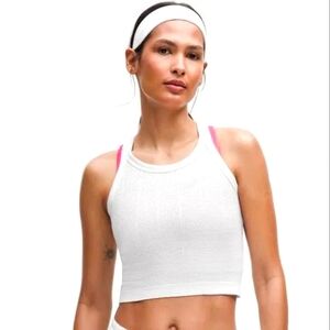 White Lululemon Cropped Dotted Racerback Swiftly Tech Tank 2.0 NWT